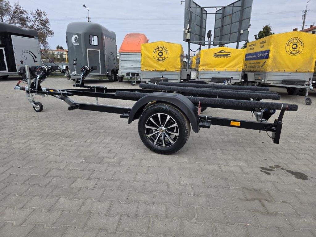 Przyczepa pod dwa skutery HAMOWANA “OBNIŻONA” CZARNA