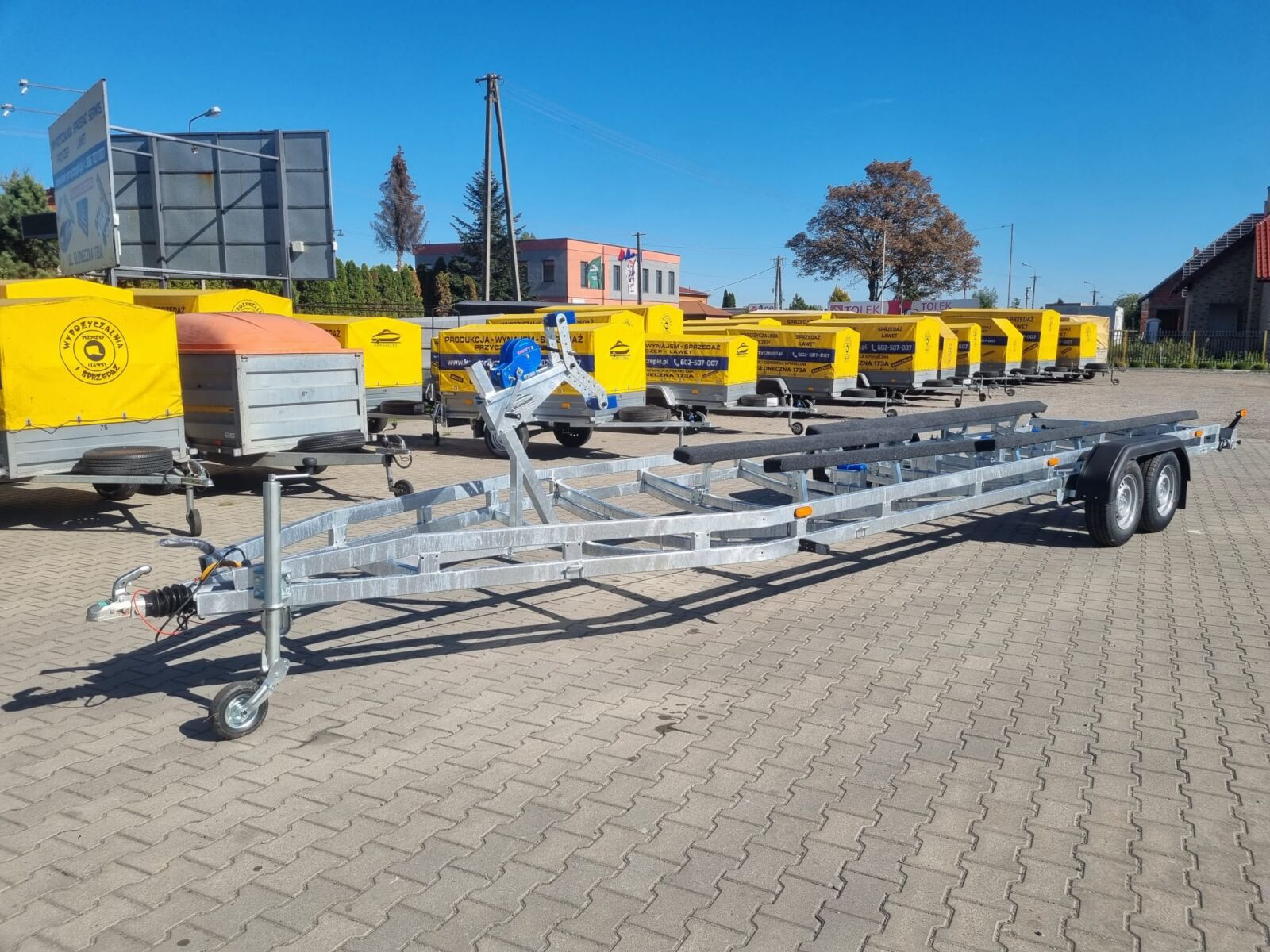 Przyczepa Podłodziowa PC2/880-3500 PŁOZOWA 4 x płoza + 5 szt Rolek Dennych