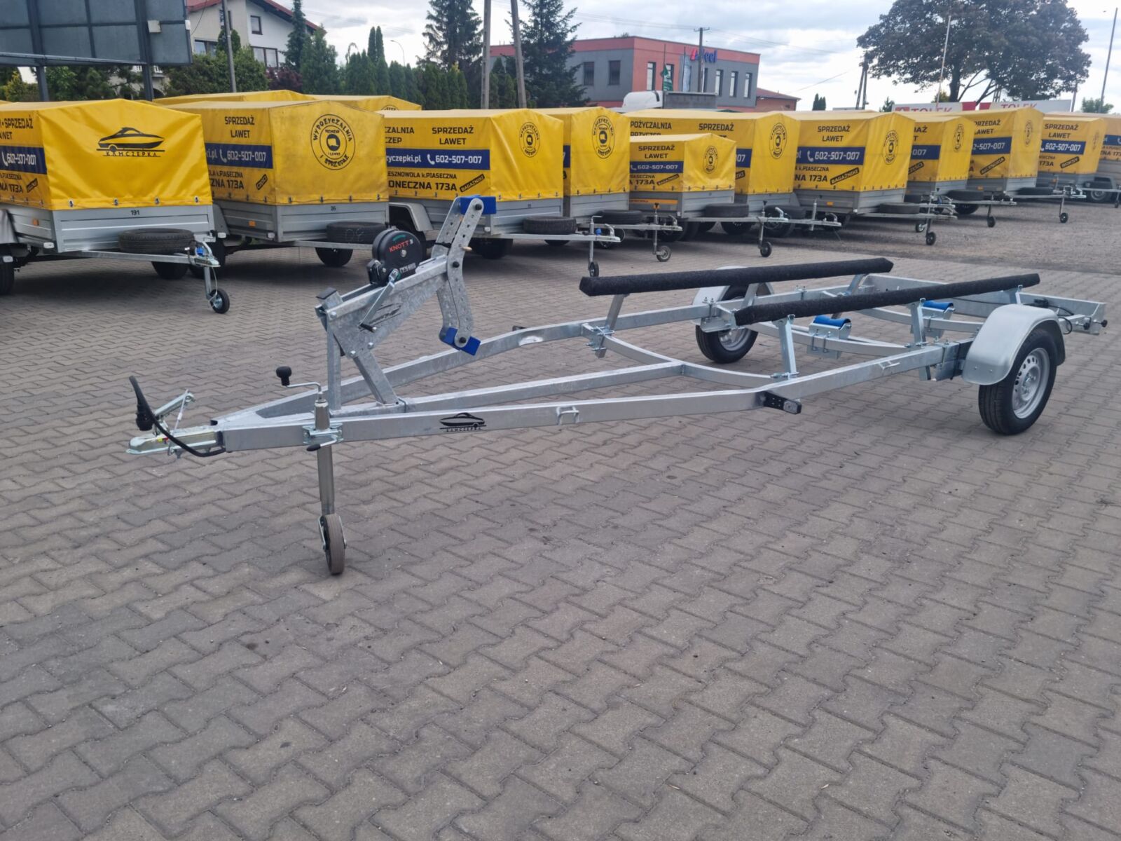 Przyczepa podłodziowa lekka  ”PŁOZY 530” płozy + 2 x rolka