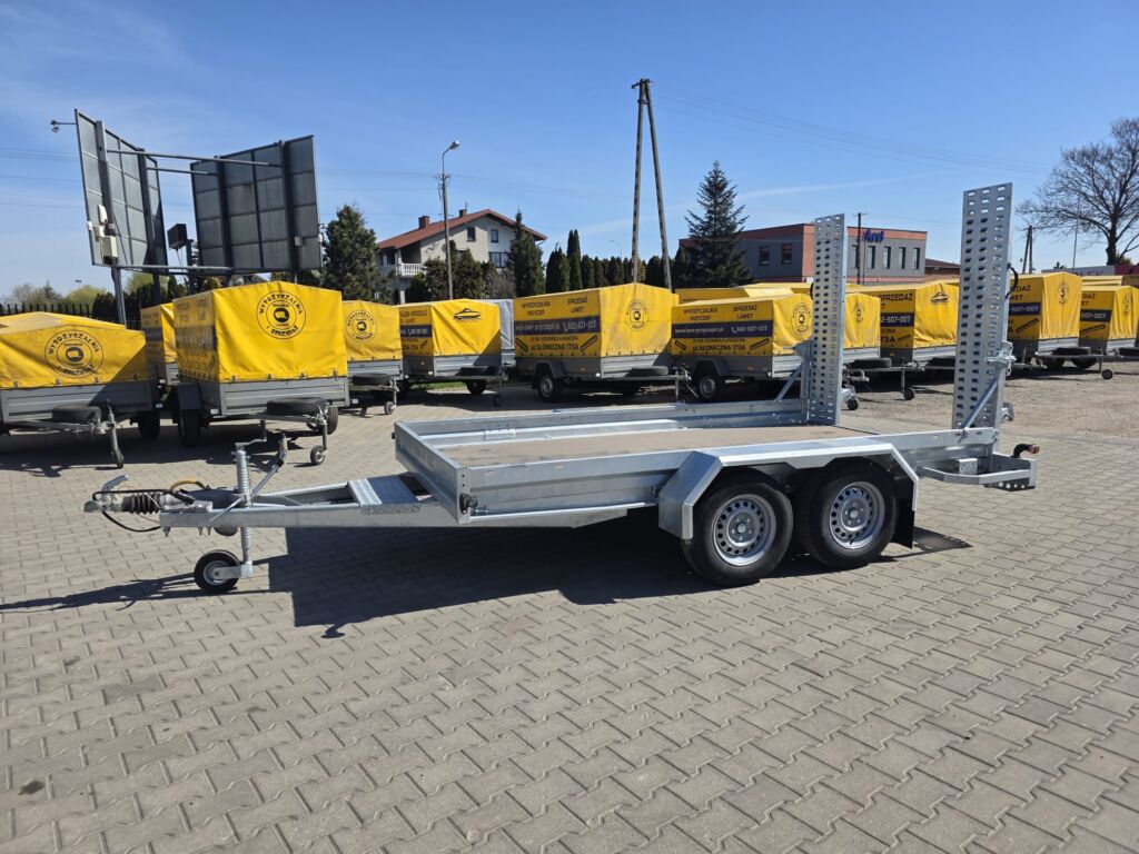 Przyczepa pod koparkę inny sprzęt Uniwersalna 350×180 najazd regulowany 170 cm do 3500 kg