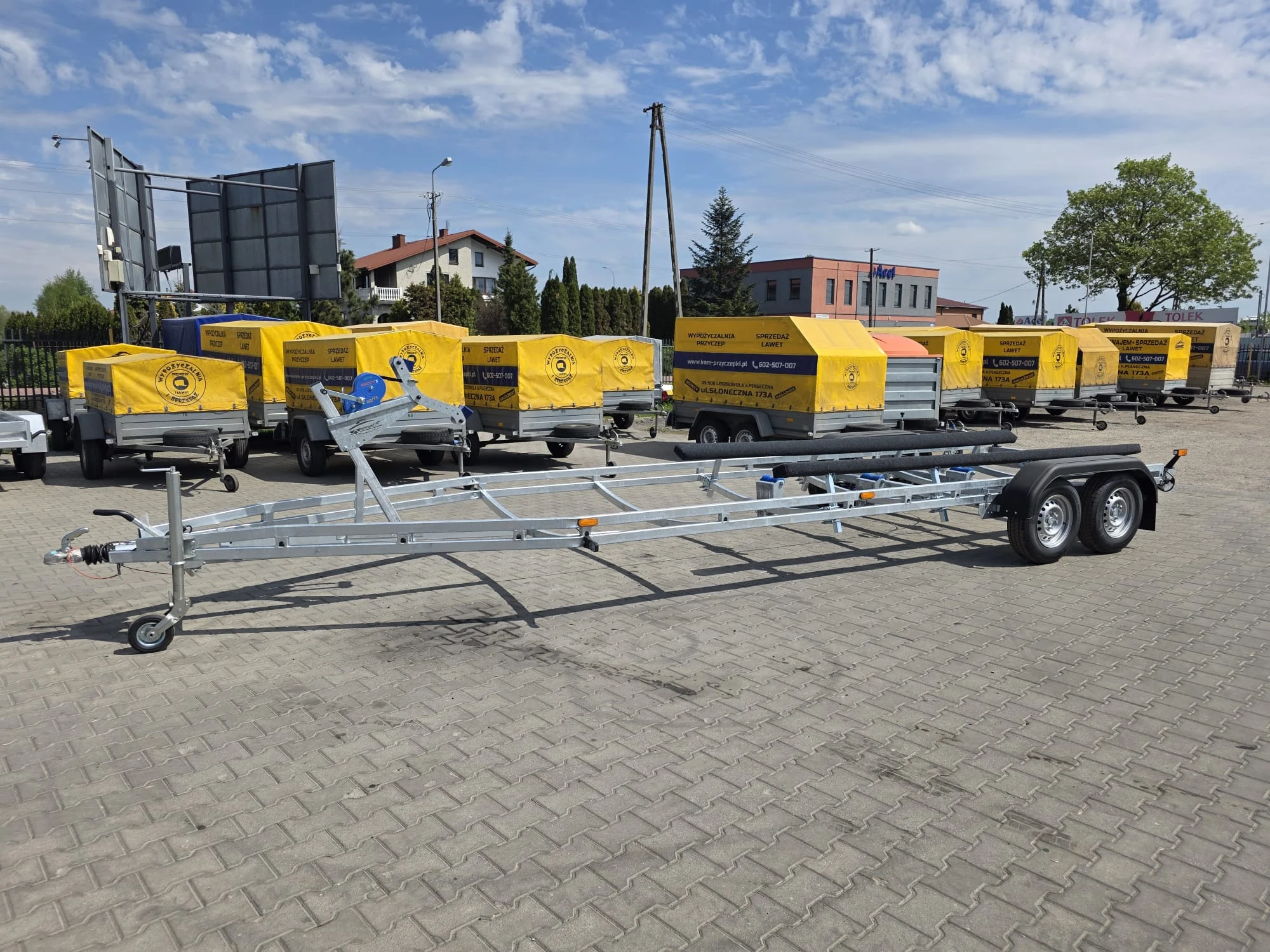 Przyczepa Podłodziowa PC2/780-2700 Płoza 380 cm + 4 denne rolki SZEROKOŚĆ 255 cm LED